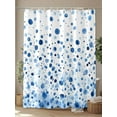 thumbnail image 4 of Boanket Polyester Fabric Blue Polka Dot Shower Curtain, Modern Art Abstract Watercolor Dot Waterproof Bathtub Curtain Bathroom Decor Set with Hooks 36 x 78 Inches,, 4 of 6