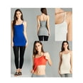 thumbnail image 5 of Emmalise Women Camisole Built in Bra Wireless Fabric Support Long Layering Cami, Small, 3Pk Black, Navy, Purple, 5 of 6