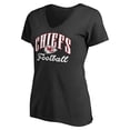 thumbnail image 2 of Women's Black Kansas City Chiefs Victory Script V-Neck T-Shirt, 2 of 3
