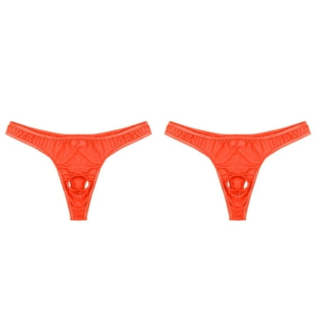 2 Pack Mens Lingerie Micro Thong Bikini Front Hole Underwear Underpants Sleep Romper Women Christmas Silk Lingerie Skirt Belts Stockings for Women Lingerie Sheer Lingerie Robe for Women Silk