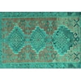 thumbnail image 1 of Ahgly Company Machine Washable Indoor Rectangle Oriental Turquoise Blue Traditional Area Rugs, 3' x 5', 1 of 4