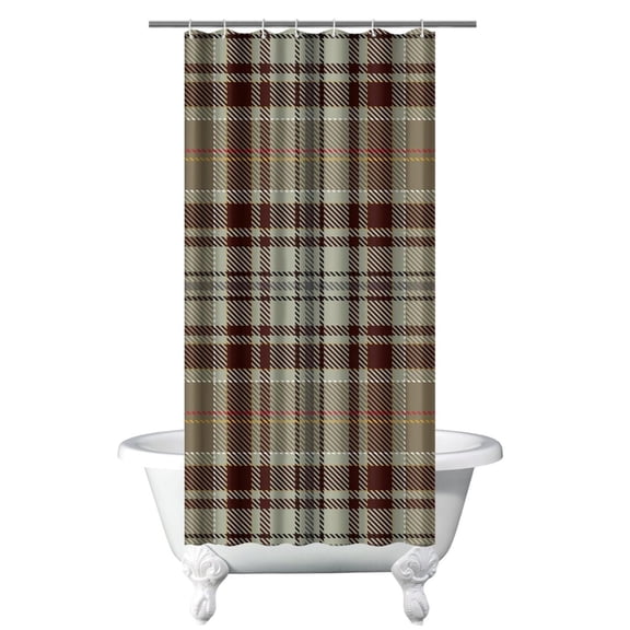 36" x 72" Buffalo Plaid Shower Curtain - Premium Waterproof Polyester Bathroom Curtain with Rust-Resistant Grommets & 12 Hooks - Fade-Resistant Farmhouse Checkered Design