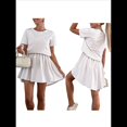thumbnail image 3 of Vestidos de Verano A Rayas para Mujer 2025, Cuello Redondo, Corta, Bloque de Color, Vestido Informal Tipo Camiseta, Corte A. Albaricoque S, 3 of 7