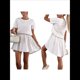 thumbnail image 3 of Vestidos de Verano A Rayas para Mujer 2025, Cuello Redondo, Corta, Bloque de Color, Vestido Informal Tipo Camiseta, Corte A. Albaricoque M, 3 of 7