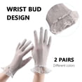 thumbnail image 2 of 2 pairs of sunscreen gloves women's lace summer anti-ultraviolet thin outdoor touch screen non-slip ice silk gloves, 2 of 5