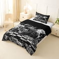 thumbnail image 3 of Castle Fairy Edgy ATV Art Twin Comforter Sets 3-Piece for Youth, Monochrome Off-Road Print Bedding Set for Bedroom, Black,Black Reversible, 3 of 6