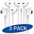 thumbnail image 2 of Headphones with Microphone, Certified XPOWER In-Ear 3.5mm Noise Isolating Earphones Sport Headset for iPhone iPad iPod Laptop Samsung Tablet Android LG HTC Smartphones (White) 3-Pack, 2 of 2