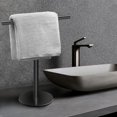 thumbnail image 4 of Soporte para toallas de mano, soporte para tocador de baño, encimera, toallero en forma de T negro mate, soporte para barra de toalla para baño y cocina, 4 of 8