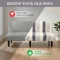 thumbnail image 6 of Eurhowing Armless Sofa Cover, Fuzzy Plush Non-Slip Futon Slipcover, Fall Winter Thick Sofa Bed Furniture Protector, Loveseat, Gray, 6 of 10