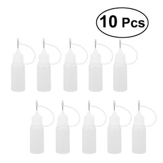 Uxcell Needle Tip Bottle Precision Plastic Applicator 5ml with White Cap,  20 Count