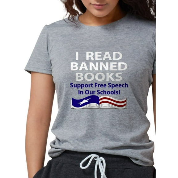 CafePress - Readbannedbooksdark Women's Deluxe T Shirt - Womens Tri-blend T-Shirt