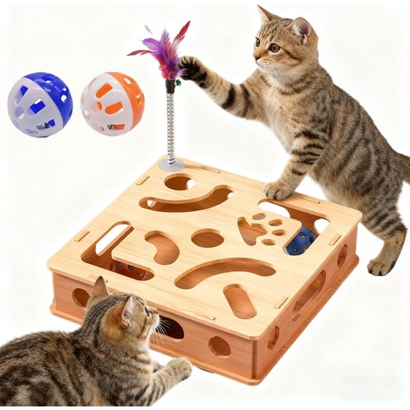 Cat Nail File Enrichment Box, Nail File Box for Cats, Cat Scratch Puzzle Enrichment Box, Stress Free Alternative to Clippers and Grinders