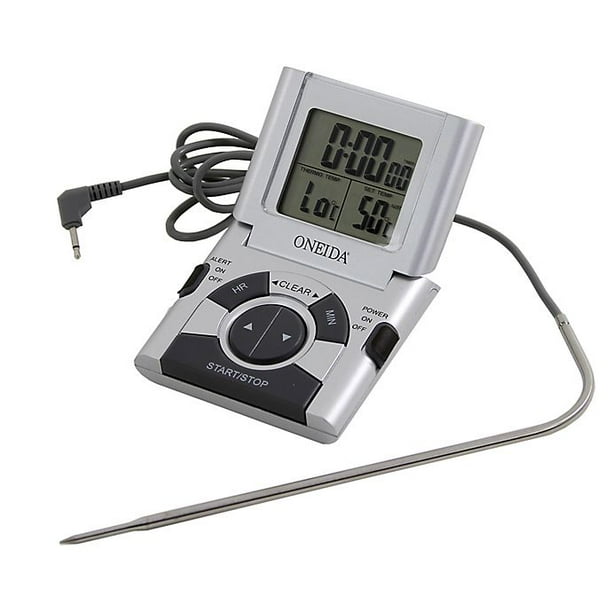Oneida Digital Probe Cooking Thermometer with Timer in Grey Walmart