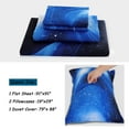 thumbnail image 4 of Unique Bargains Star Navy Blue Moon Night Duvet Cover Purple Starry pattern 4Pcs, 4 of 9