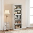 thumbnail image 2 of IDEALHOUSE 5 Tier Bookcase, Farmhouse Book Shelf with Storage, Tall Book Case Wooden 5 Shelf Bookcase for Home Office, Living Room, Bed Room (White, 67.4" H x 24.6" W x 12.8" D), 2 of 18