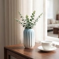 thumbnail image 5 of REGALWOVEN Modern Ceramic Flower Vase Matte Ribbed Vase, Small Decorative Vase for Desktop & Bathroom, Minimalist Centerpiece Blue 3.5" x 3.5" x 5.9", 5 of 5
