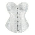 thumbnail image 4 of Tops de corsé Prolriy para mujer, conjuntos de top de corsé con bustier para mujer, faja de cintura de satén negro, tops góticos de talla grande, tops de mujer blancos XXXXXXL, 4 of 4