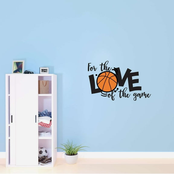 Boys For the Love of the Game Active Sports Wall Decal Decoration Basketball Players Boy Girl Kids Bedroom Decor Lasts Years and Easily Removable - Size: 20 In(W) x 12 In(H)
