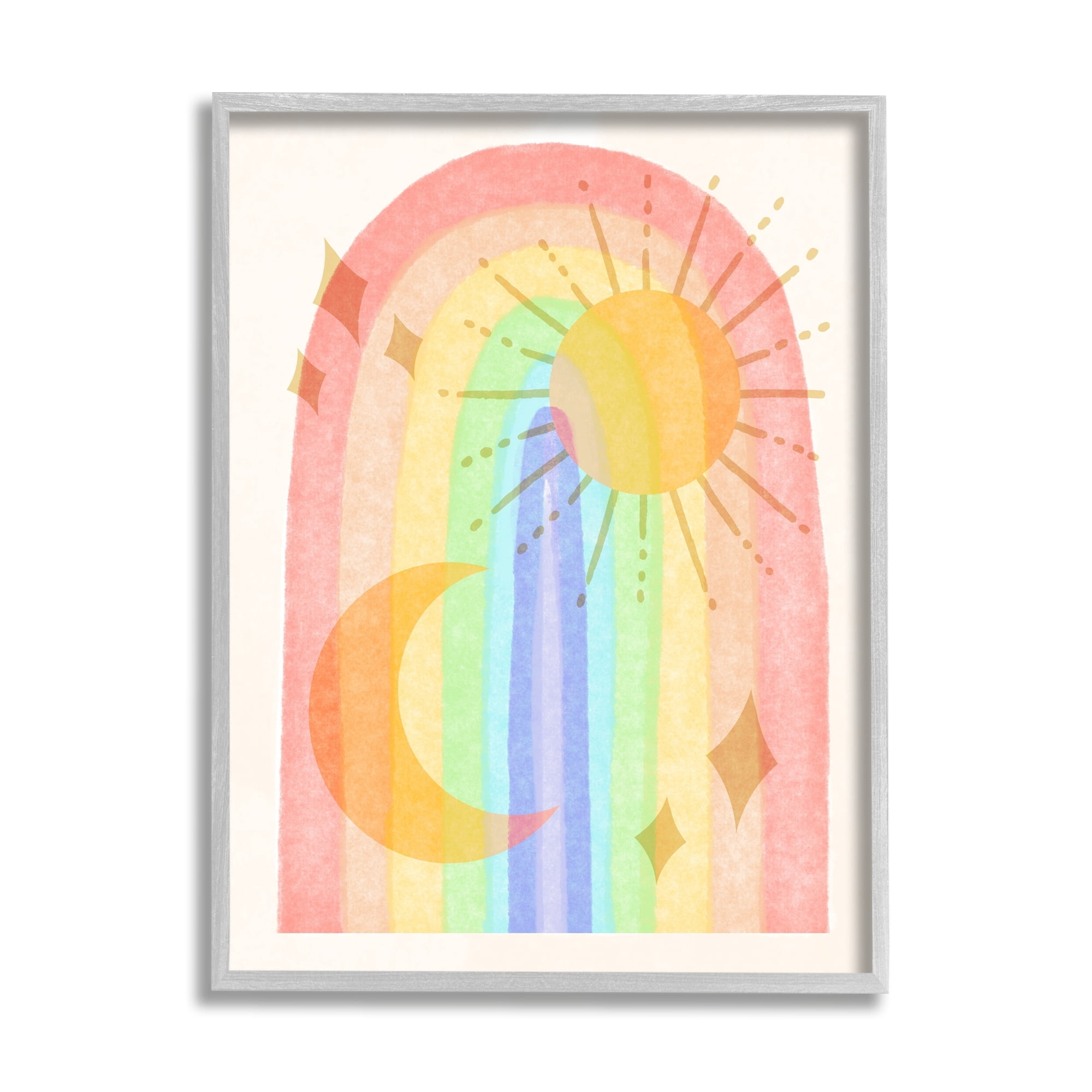 Stupell Industries Bold Rainbow Astral Sun Moon Stars Pattern, 24 x 30, Design by Daphne Polselli