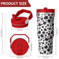 thumbnail image 4 of Leopard Print 30oz Handheld Travel Tumbler with Handle – Double Wall Stainless Steel Insulated Cup, Flip Straw Lid, Leak-Proof & BPA-Free for Hot and Cold Drinks – Durable Coffee & Juice Mug, 4 of 6
