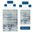 thumbnail image 3 of Modway Reflect Giada Distressed Vintage Abstract Diamond Moroccan Trellis 5x8 Indoor and Outdoor Area Rug, Ivory and Blue, 3 of 6