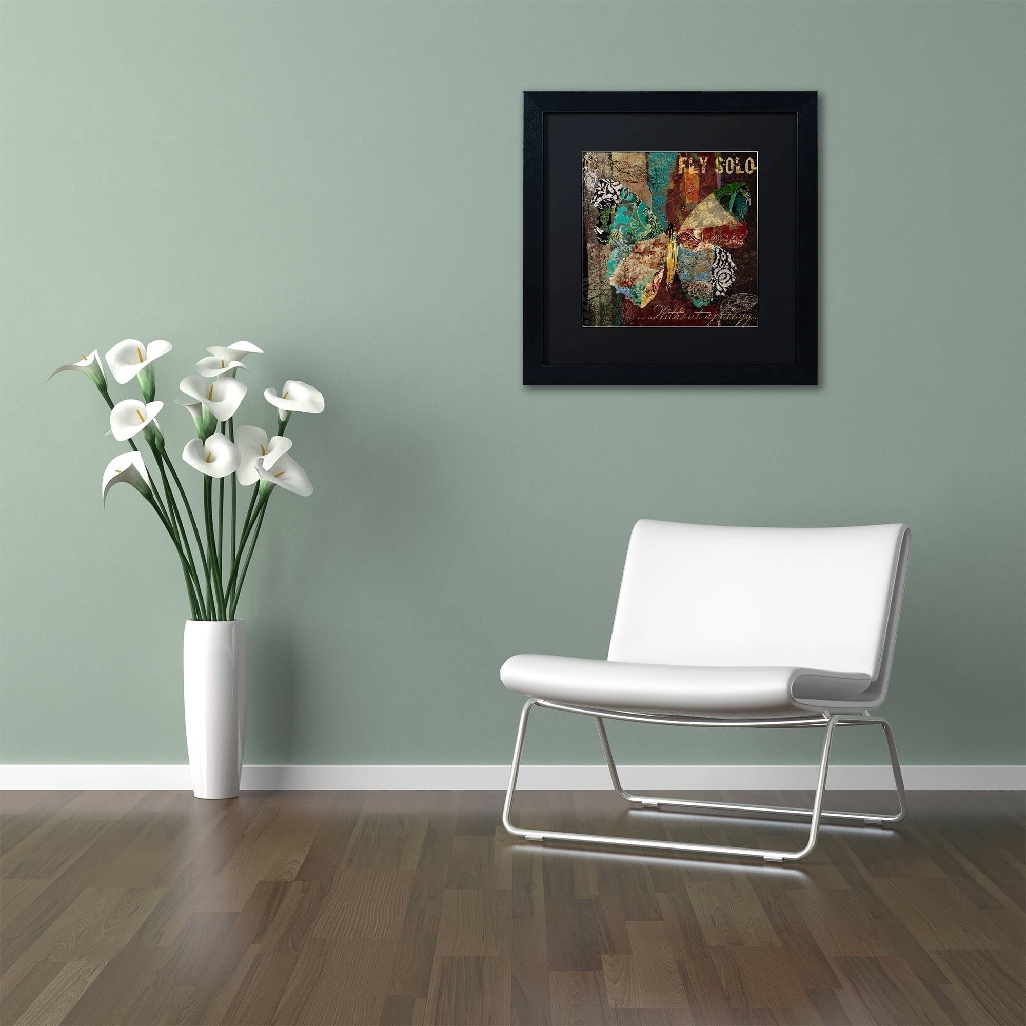 Trademark Fine Art "Winging It I" Canvas Art by Color Bakery Black Matte, Black Frame