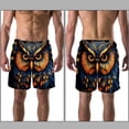 thumbnail image 3 of luoweisi Men's Beach Shorts Quick Dry Swim Trunks with Mesh Lining Cartoon Owl M, 3 of 5