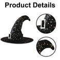 thumbnail image 3 of 1 sombrero de bruja con cuerno curvo para adultos, vestido de fiesta, sombrero de cuerno curvo de terciopelo dorado, sombrero de bruja elfo, 3 of 5