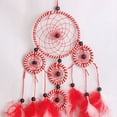 thumbnail image 5 of LHWEN Circular Craft Hanging Wall Decor Feathers Decoration Home Decor 60cm Wall Hanging Ornament Bedroom Living Room Decor Gift for Friends Family Boho Indoor Decoration Pass Through Good Dreams, 5 of 6