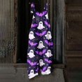 thumbnail image 7 of Womens Halloween Jumpsuits Cute Print Baggy Casual Wide Leg Romper Tie Strap Cotton Linen Pants, 7 of 7