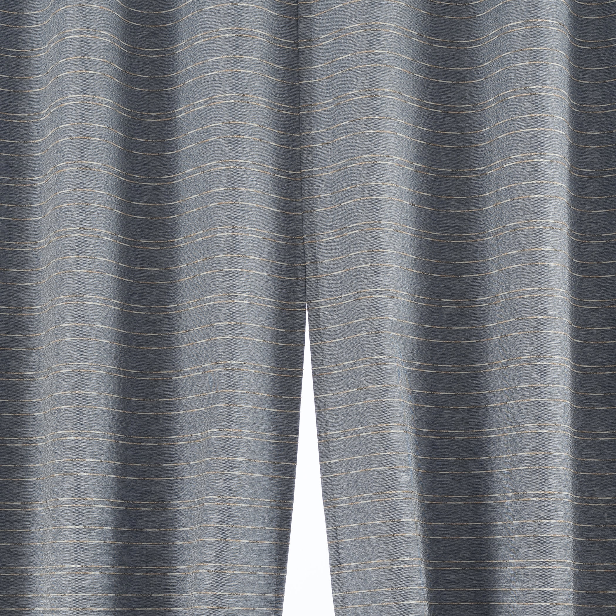 Sun Zero Dresden 2-pack Slub Detail Magnetic Closure 100% Blackout Grommet Curtain Panel Pair, 37"W x 63"L, Denim Blue