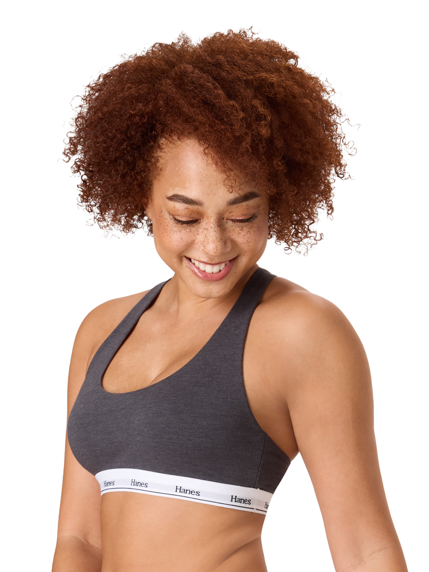 Hanes Womens' Originals Stretch Racerback 2 Pack Bralette, Style MHO101