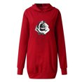 thumbnail image 2 of Maxi Robes pour Femmes Manches Longues Mode Femmes Saint-Valentin Imprimé Lettre à Capuche Poches Robe Sweat Courte, 2 of 5