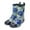 Blue, variant on Rain Boots for Women Mid Calf Flower Print Black Toe Cap Garden Shoes Waterproof Non Slip Rubber Sole Outdoor Work PVC Rain Shoes Red