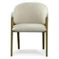 thumbnail image 2 of Modrest Lunde Cream Fabric, Cream Vegan Leather and Walnut Dining Arm Chair, 2 of 5