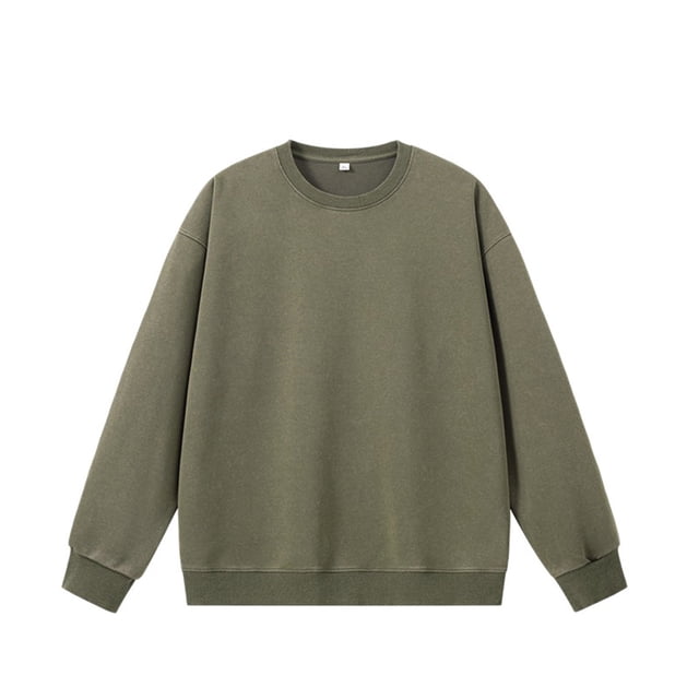 pstuiky Camisas suaves de manga larga para hombre, Sudadera de cuello redondo y manga larga desgastada de color liso para hombre top de hombre xxl