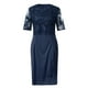 thumbnail image 4 of Vestido solacol para mujer, elegante vestido hasta la rodilla para mujer, vestido de talla grande, vestido de encaje elegante para madre de la novia, vestido hasta la rodilla de talla grande, vestido, 4 of 5