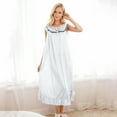thumbnail image 5 of Wancir Women's Summer Sleeveless Ice Silk Nightgown Lace Trim & Mid-Calf Length, 5 of 8