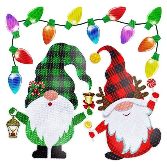 ✪ 26pcs Christmas Reflective Car Magnets Set Gnome Light Bulb Magnets Magnetic