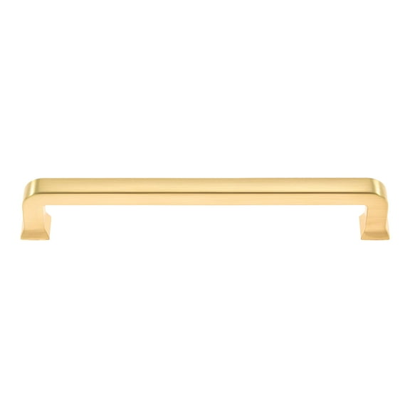 Utopia Alley 10pcs Bergen Pull Handle - Decorative Cabinet Drop Pull Handles- Vintage Cabinet Hardware with Hand Finished Brushed Brass - Metal Drawer Pull Handle, 6.3" Center to Center