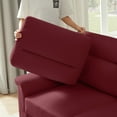 thumbnail image 5 of Modern Snowfleece Velvet Three Seat Sofa Couch with Nailhead Trim, High Back Support, Thick Foam Spring Cushions, Wood Metal Frame, 700LB Capacity, for Living Room Bedroom Office Lounge (Burgundy), 5 of 9