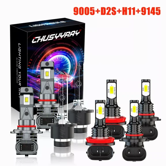 Fit Acura ILX 2013-2015 8PCS Front LED HID Headlights Hi/Lo DRL Fog Light Bulbs