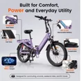 thumbnail image 3 of MOONCOOL Folding Electric Bike for Adults, 1200W 85Nm Motor , 48V 14Ah Battery, 20" Fat Tire Ebike w/ MIK Rack, Full Suspension, Hydraulic Disc Brakes, 7-Speed, Torque & Cadence Dual Sensor,20 MPH, 3 of 10