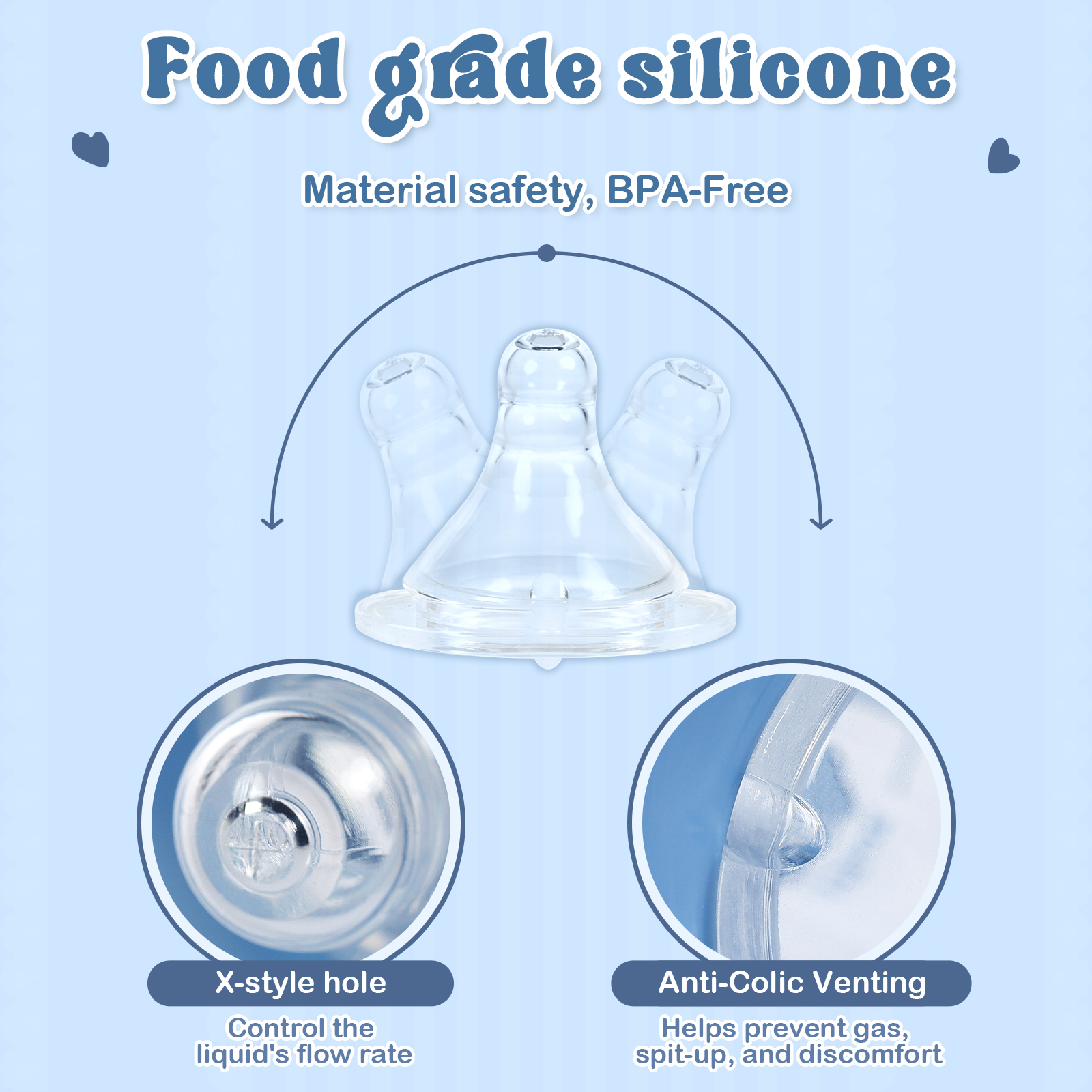 LittleForBig Adult Bottle Ultra Printed Specialty Oversized Glass Feeding Little Blue Pattern