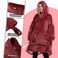 thumbnail image 2 of Oversized Hoodie Sweatshirt, Wearable Sherpa Blanket Pullover, Soft Warm Comfortable Portable Travel Sweater Pillow for Adults Men Women, Gift for Her, 2 of 7