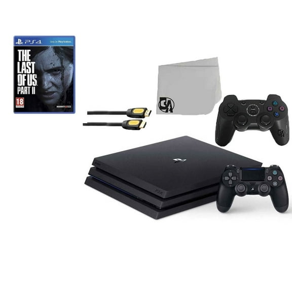 Restored Sony PlayStation 4 Pro 1TB Gaming Console Black 2 Controller Included with The Last of Us Part II BOLT AXTION Bundle (Refurbished)