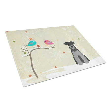 

Caroline s Treasures Christmas Miniature Schanuzer Glass Cutting Board Large