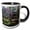 Black/White, variant on 3drose, Red Bud Tree and Bridge, 11oz Mug