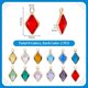 thumbnail image 4 of 24 colgantes de rombos de cristal de 12 colores, transparentes, con borde de latón dorado, facetados, de 19,5 mm., 4 of 5