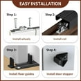 thumbnail image 3 of Heavy Duty Bypass Sliding Closet Door Track Hardware 96", 8 FT Aluminium Pocket Door Track Rail Set, Smoothly and Quietly, for 2 Door System,Black, 3 of 6